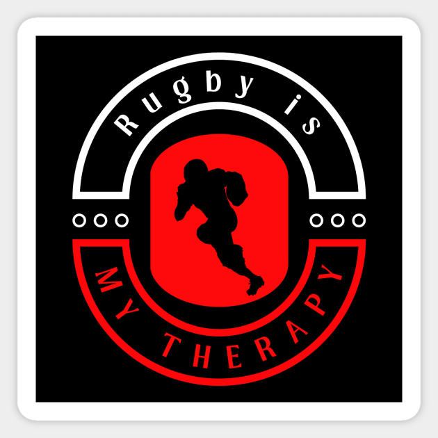 Rugby is my therapy funny motivational design Sticker by Digital Mag Store